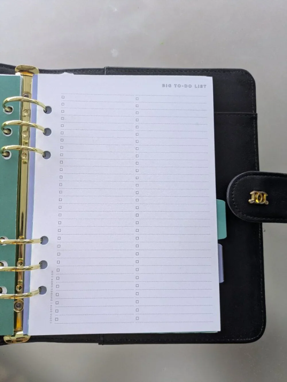 Day Designer A5 Black Vegan Leather Refillable Ring Binder